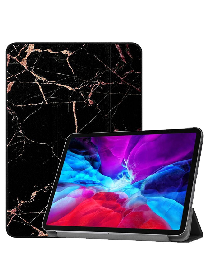 Apple iPad Pro 12.9 (2021) Case Cover Cracks On Black Marble