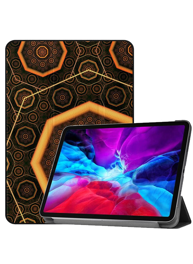 Apple iPad Pro 12.9 (2021) Case Cover Dark Brown Mandala Pattern