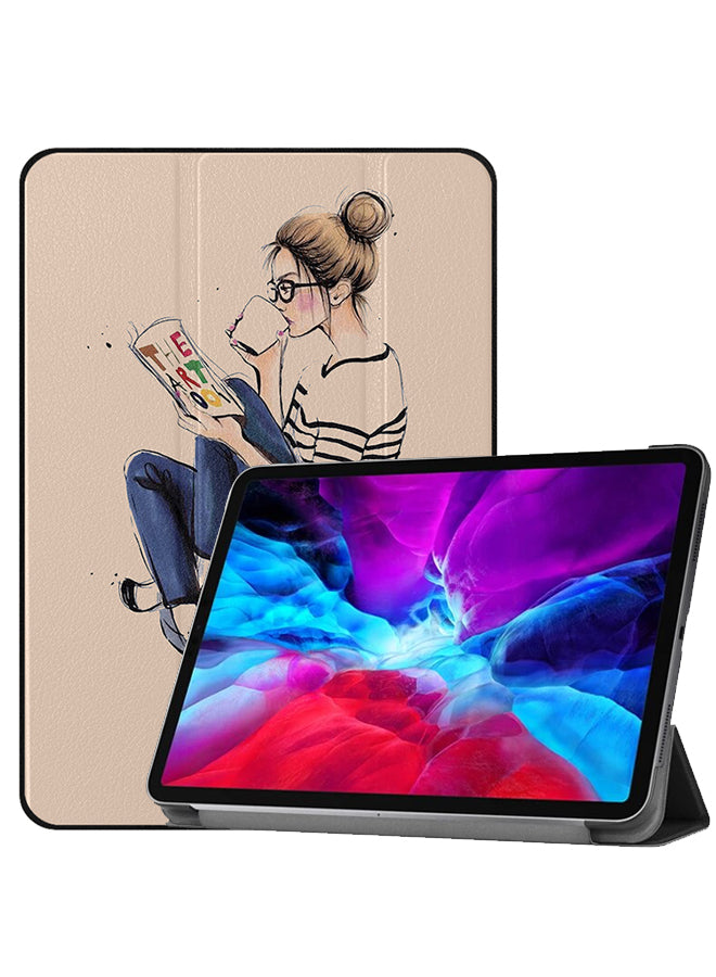 Apple iPad Pro 12.9 (2021) Case Cover Drinking Coffee While Reading The Art