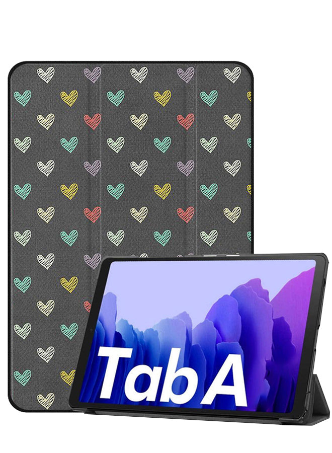 Samsung Galaxy Tab A8 10.5 (2021) Case Cover Small Multi Color Hearts Pattern