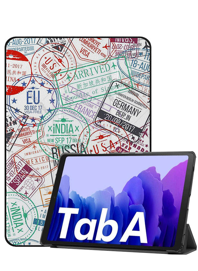 Samsung Galaxy Tab A8 10.5 (2021) Case Cover Travel Stamps Mix