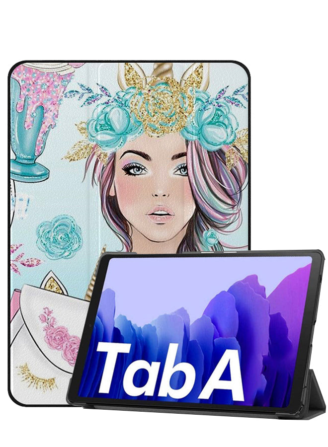 Samsung Galaxy Tab A7 10.4 (2020) Case Cover Unicorn Girl & Bag