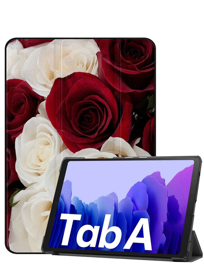 Samsung Galaxy Tab A7 10.4 (2020) Case Cover White & Red Roses