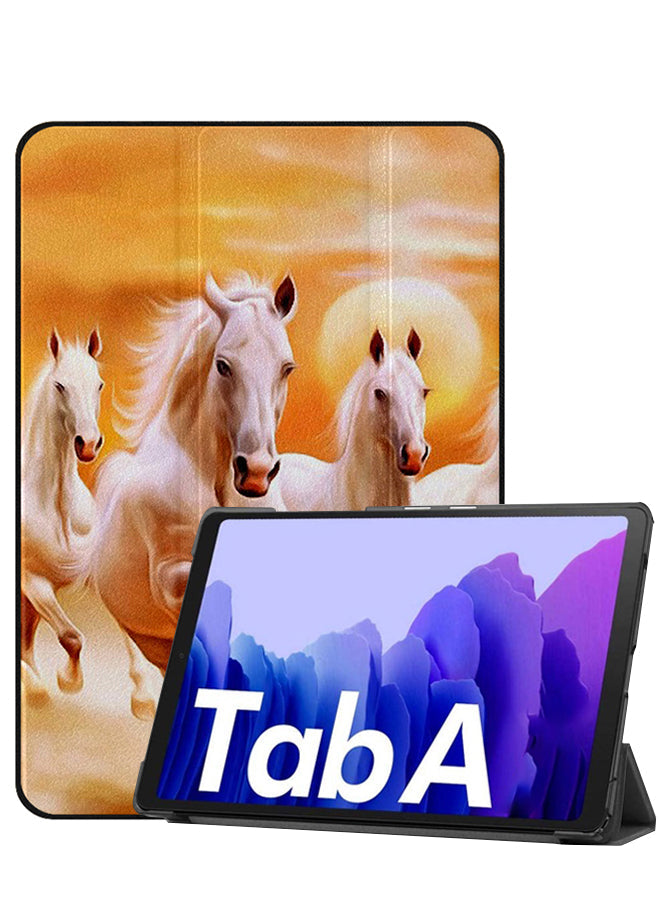 Samsung Galaxy Tab A7 10.4 (2020) Case Cover White Horses Race