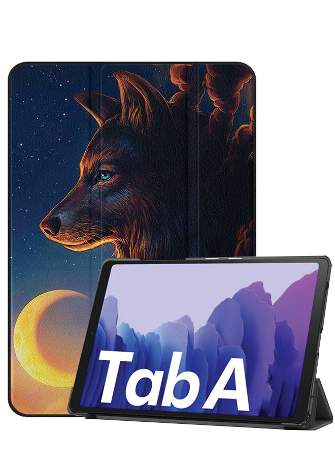 Samsung Galaxy Tab A7 10.4 (2020) Case Cover Wolf & Half Moon