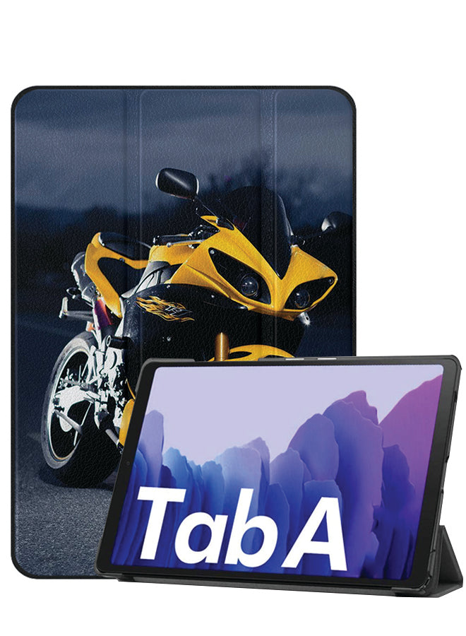 Samsung Galaxy Tab A7 10.4 (2020) Case Cover Yellow Sports Bike