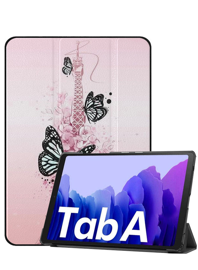 Samsung Galaxy Tab A8 10.5 (2021) Case Cover Black & White Butterflies On Eiffel Tower