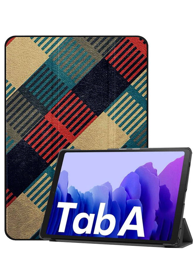Samsung Galaxy Tab A8 10.5 (2021) Case Cover Blue Lines Square Shape Pattern