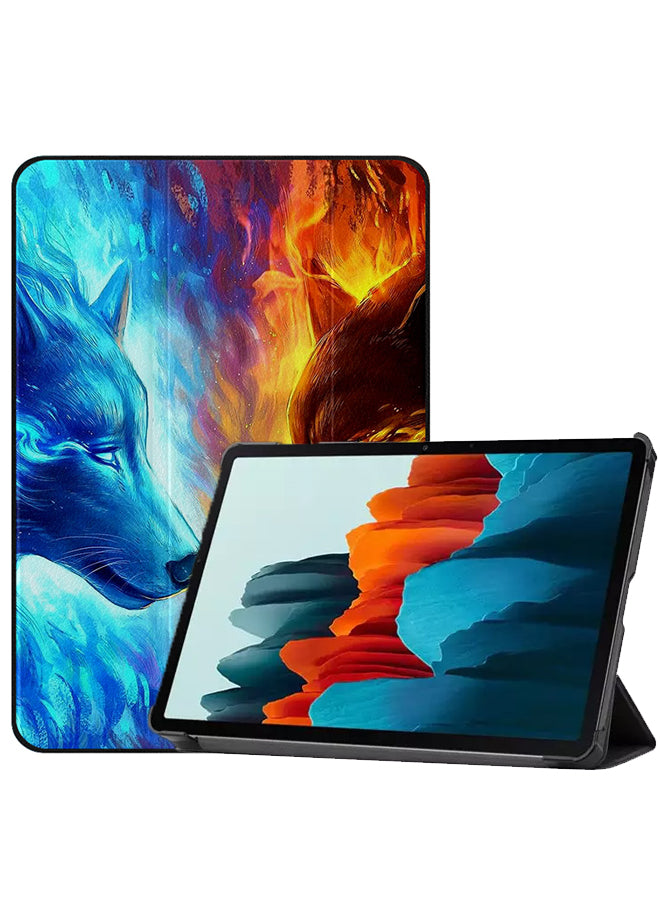 Samsung Galaxy Tab S8 Case Cover Fire & Ice Wolf
