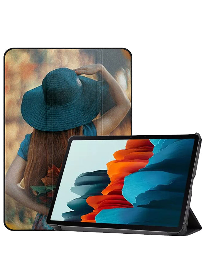 Samsung Galaxy Tab S8 Case Cover Hat Gril Hide Love Leaves