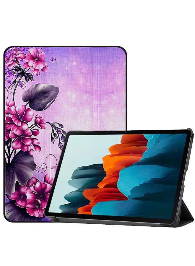 Samsung Galaxy Tab S8 Case Cover Pink Grey Flower