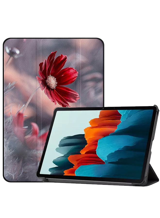Samsung Galaxy Tab S8 Case Cover Red Flower