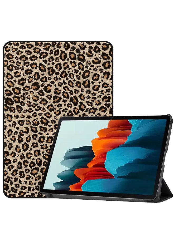 Samsung Galaxy Tab S8 Case Cover Brown Leopard Pattern