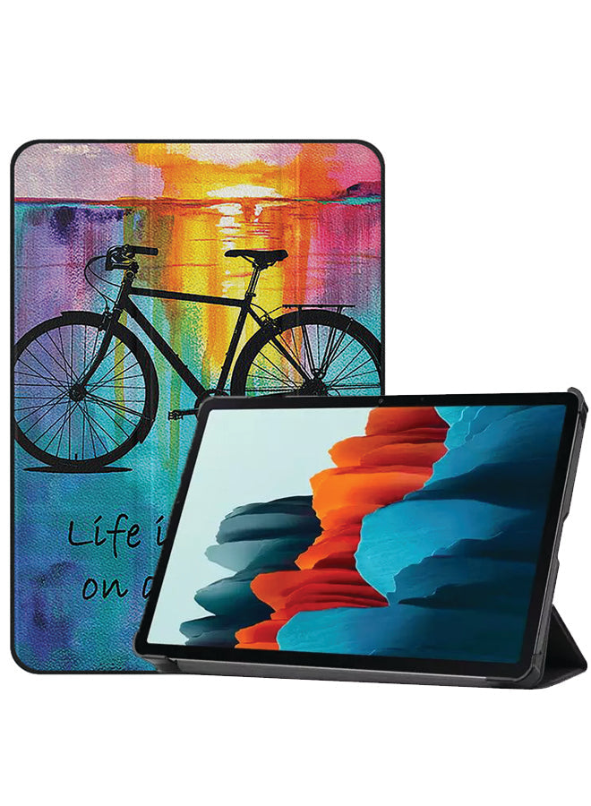 Samsung Galaxy Tab S8 Case Cover Colourful Art And Cycle