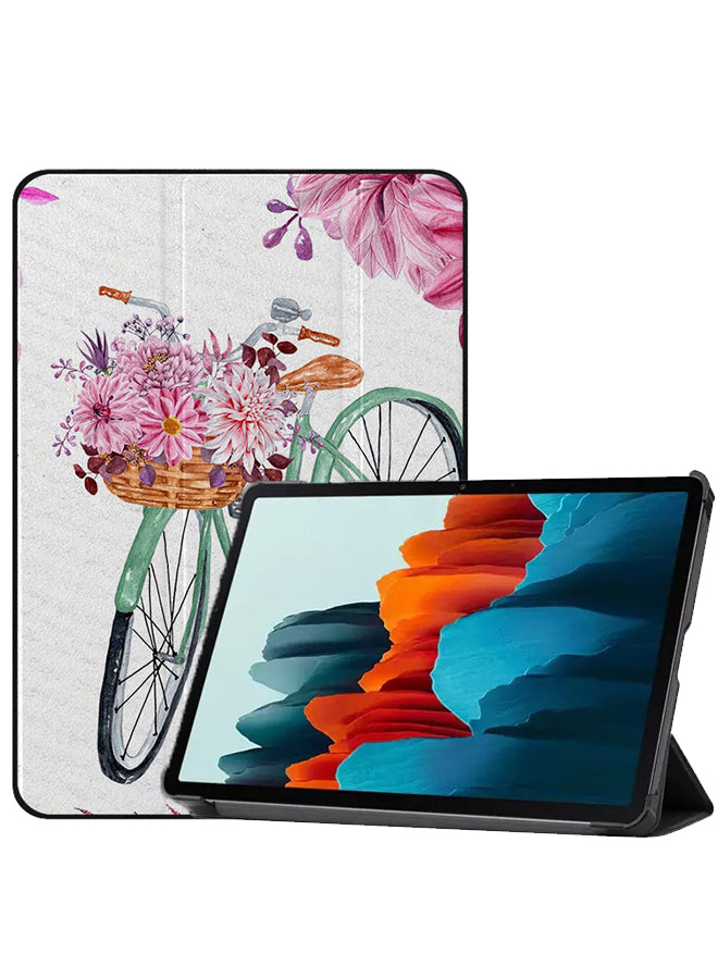 Samsung Galaxy Tab S8 Case Cover Cycle & Pink Flowers