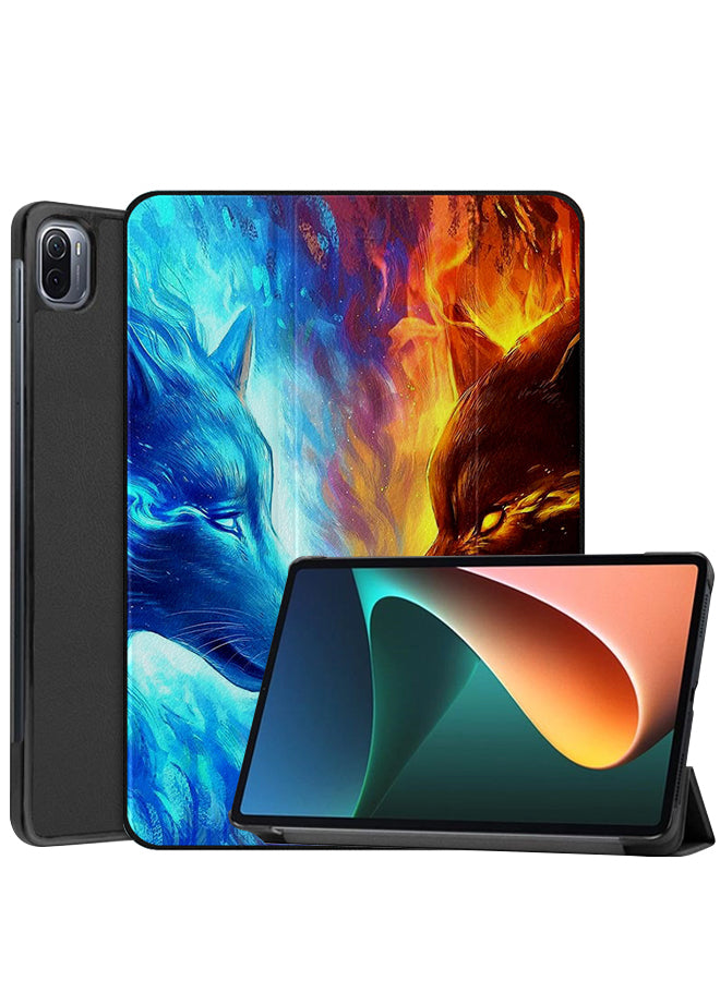Xiaomi Pad 5 Pro Case Cover Fire & Ice Wolf