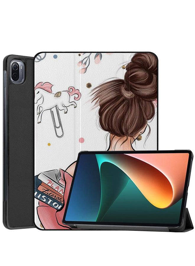 Xiaomi Pad 5 Pro Case Cover Girl Holding Books