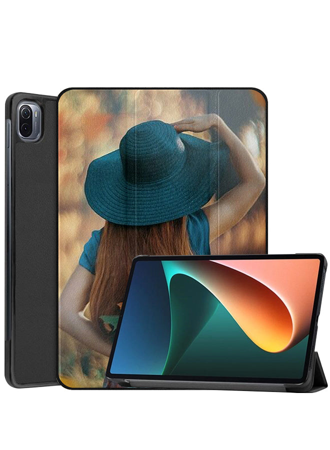 Xiaomi Pad 5 Pro Case Cover Hat Gril Hide Love Leaves