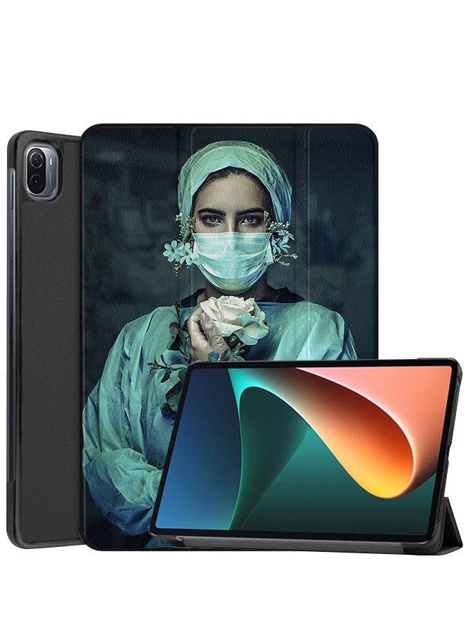 Xiaomi Pad 5 Pro Case Cover Nurse Hold White Rose