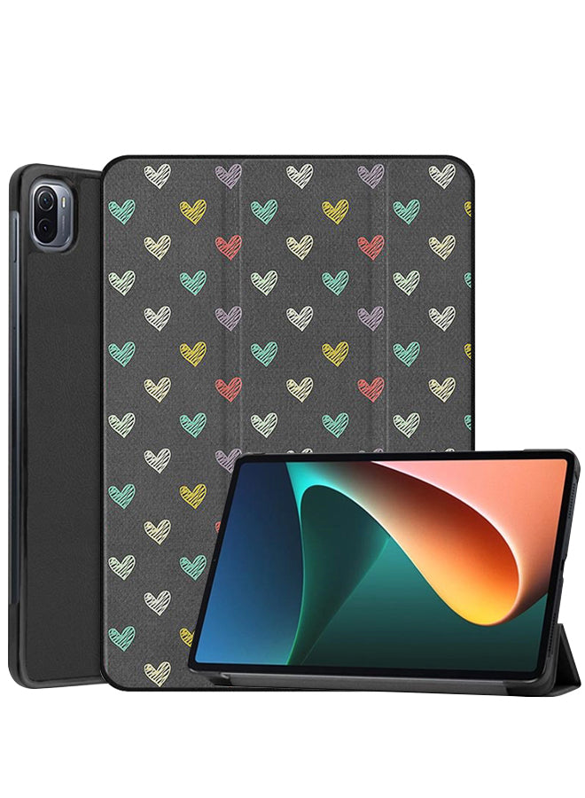 Xiaomi Pad 5 Case Cover Small Multi Color Hearts Pattern