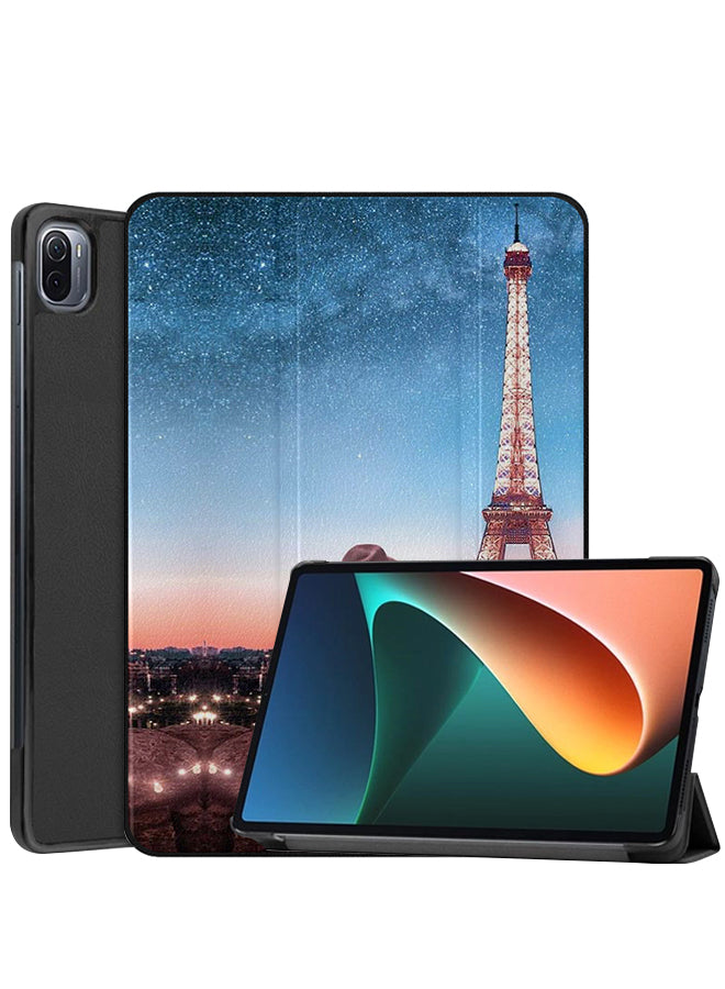 Xiaomi Pad 5 Case Cover Stylish Hat Girl Looking To Eiffel Tower