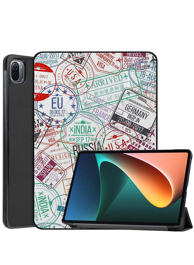 Xiaomi Pad 5 Case Cover Travel Stamps Mix