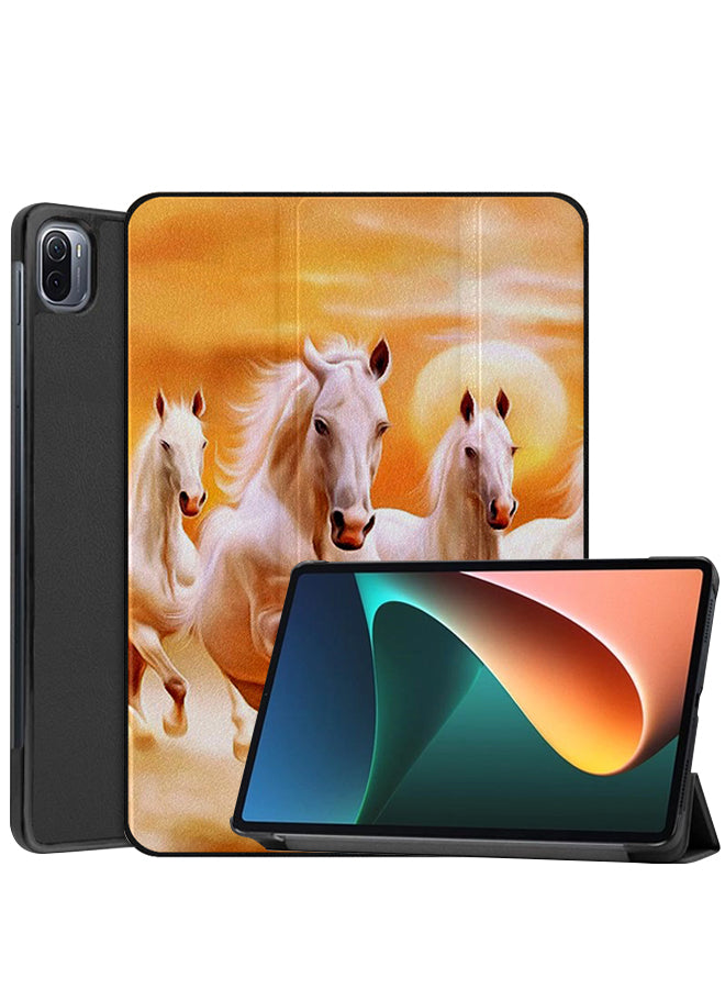 Xiaomi Pad 5 Case Cover White Horses Race