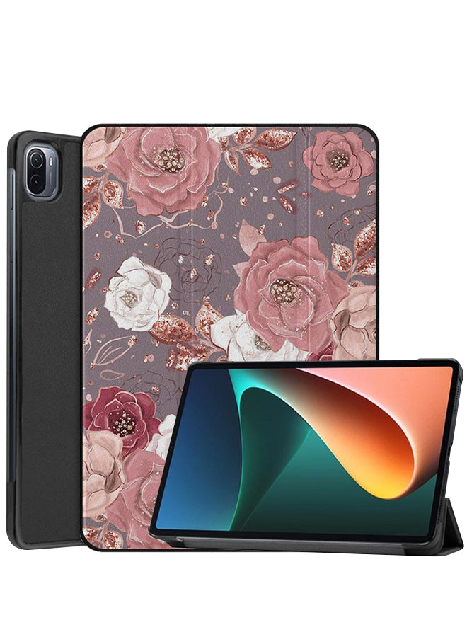 Xiaomi Pad 5 Case Cover White Pink Red Flower