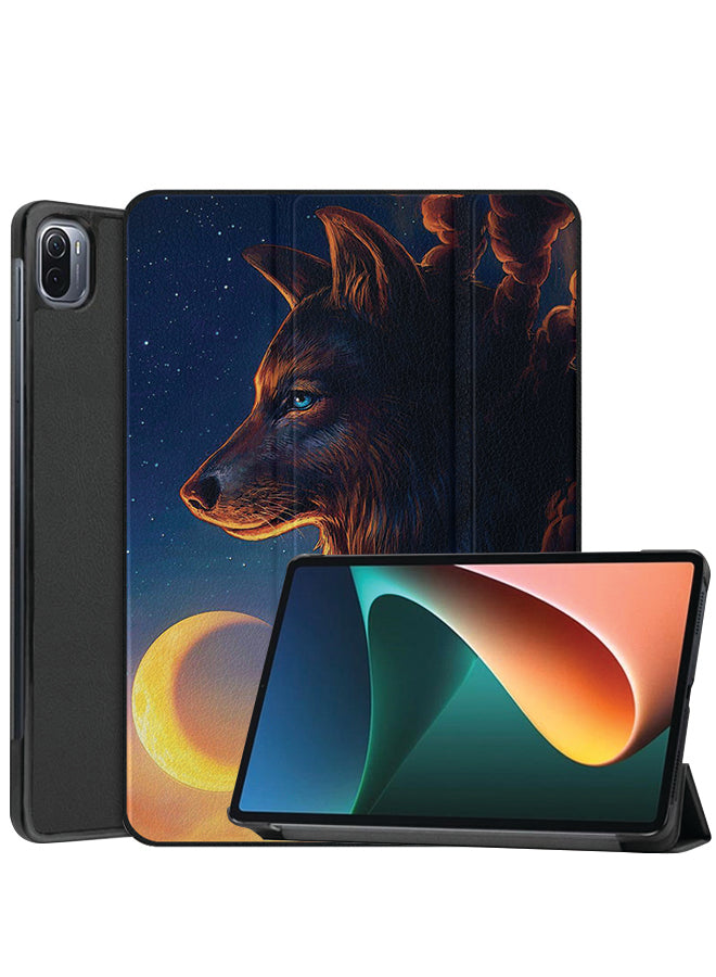 Xiaomi Pad 5 Case Cover Wolf & Half Moon