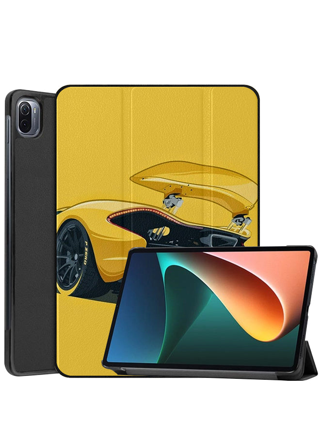 Xiaomi Pad 5 Case Cover Yellow & Black Racer Car