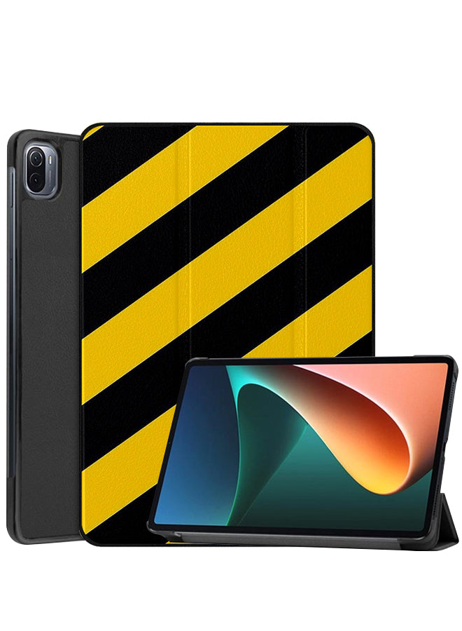 Xiaomi Pad 5 Pro Case Cover Yellow Black Strips Pattern