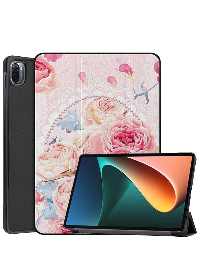 Xiaomi Pad 5 Pro Case Cover Bird In Pink Flowers