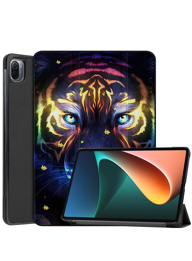Xiaomi Pad 5 Pro Case Cover Colored Lighting Tiger