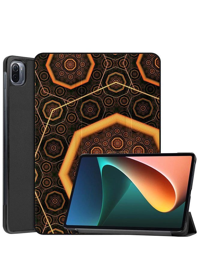 Xiaomi Pad 5 Pro Case Cover Dark Brown Mandala Pattern